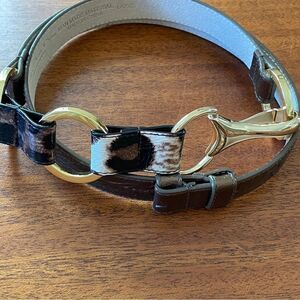 Vintage Lake Shore Drive Women’s Chain Belt Copper with Leopard Detail L